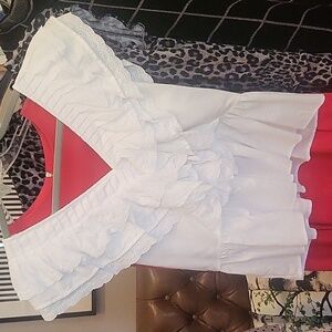 Express white lace peplum top M